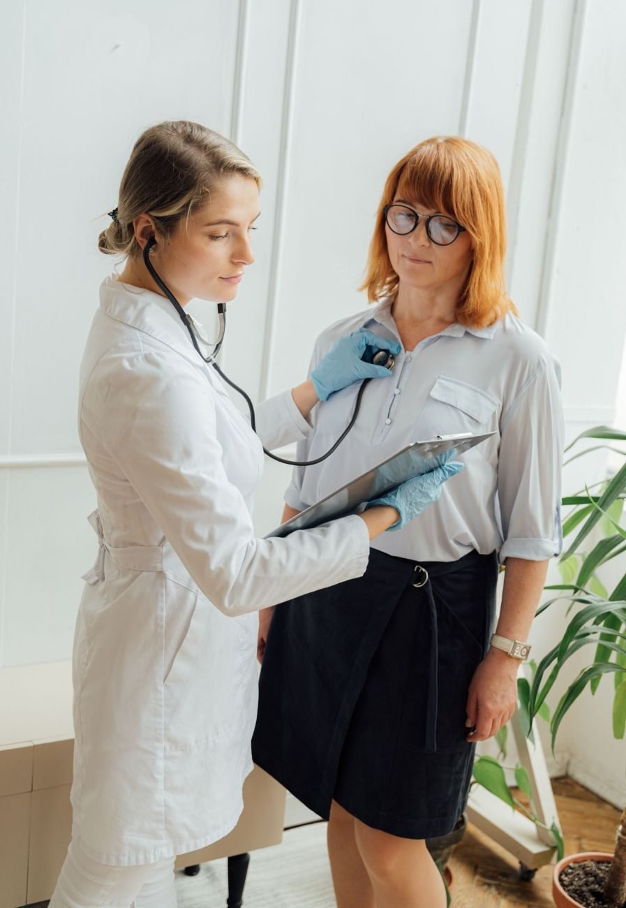 Doctor examining a patient