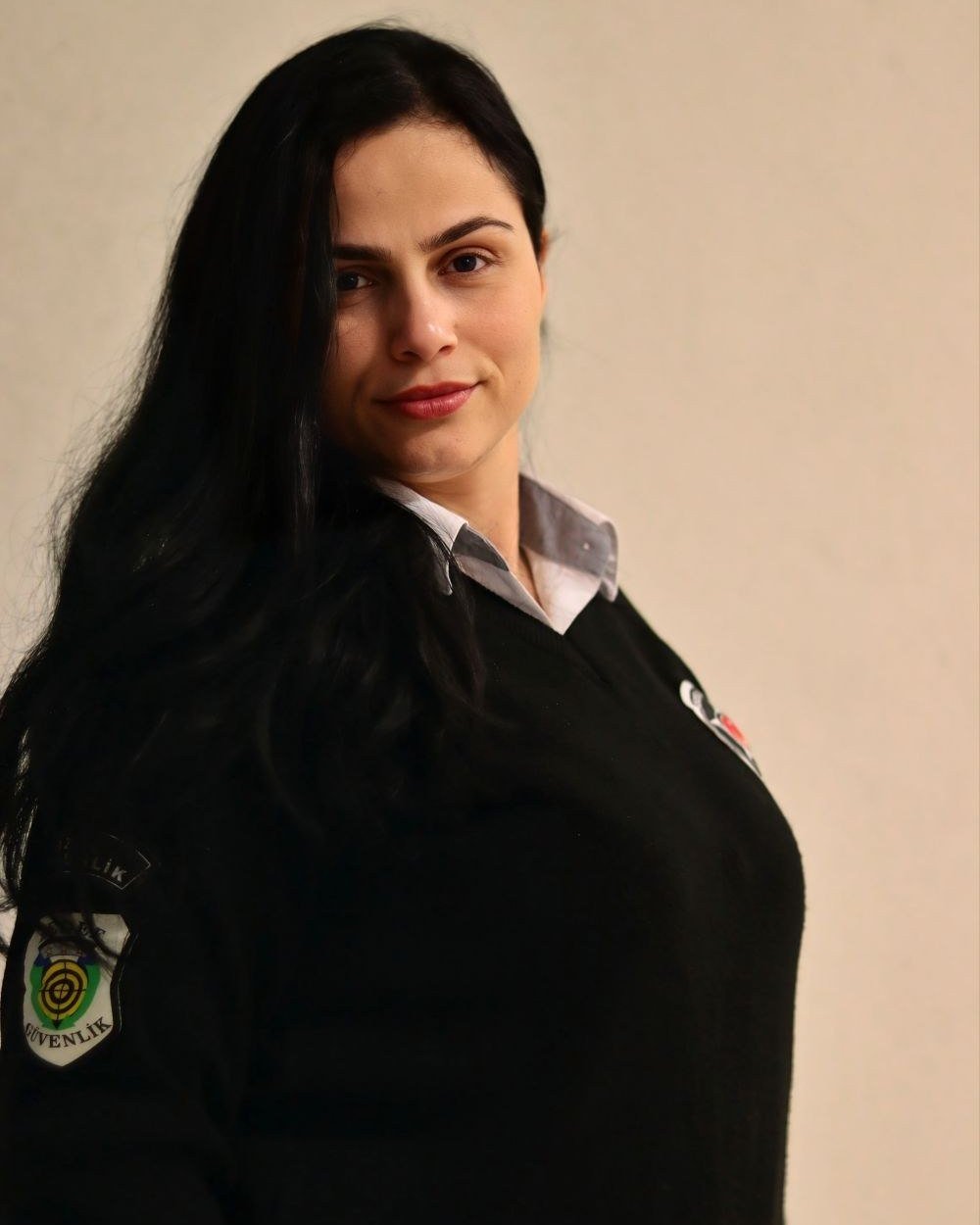Young security professional in her work uniform